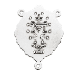 3/4-inch Sterling Silver Miraculous Rosary Center
