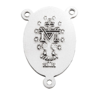 Sterling Silver Miraculous and Sacred Heart Rosary Center