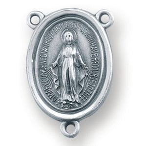 Sterling Silver Miraculous, Scapular and Holy Spirit Rosary Center