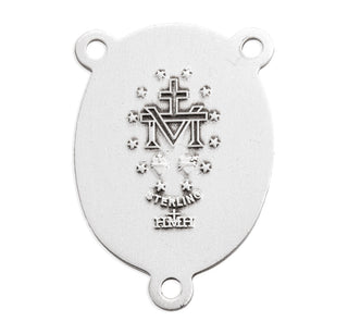 Sterling Silver Miraculous, Scapular and Holy Spirit Rosary Center
