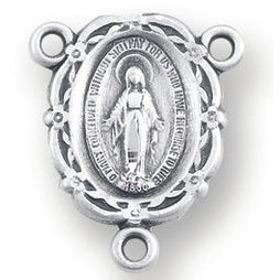 3/4-inch Sterling Silver Miraculous Rosary Center