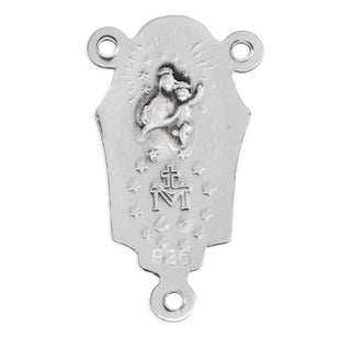 Sterling Silver Our Lady of Mount Carmel Rosary Center