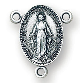 Sterling Silver Enameled Miraculous Rosary Center