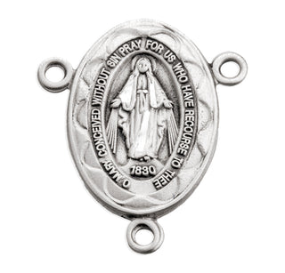 Sterling Silver Miraculous Rosary Center