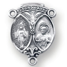 Sterling Silver Miraculous Rosary Center