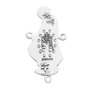 Sterling Silver Miraculous Rosary Center