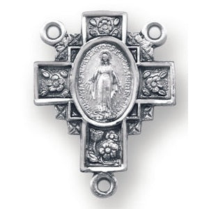 Sterling Silver Miraculous Rosary Center