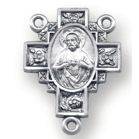Sterling Silver Miraculous Rosary Center
