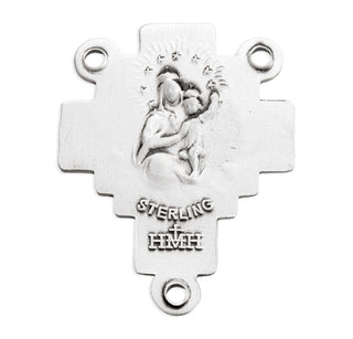 Sterling Silver Miraculous Rosary Center