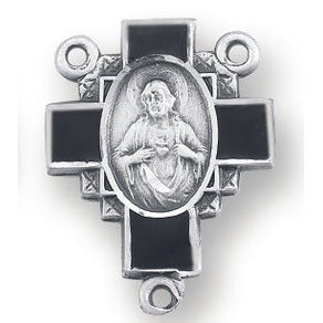 Sterling Silver Enameled Scapular Rosary Center