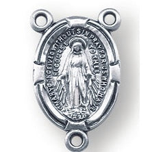 Sterling Silver Miraculous Rosary Center