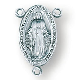 Sterling Silver Miraculous Rosary Center