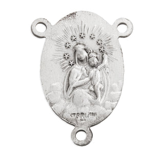 Sterling Silver Blessed Mother Rosary Center