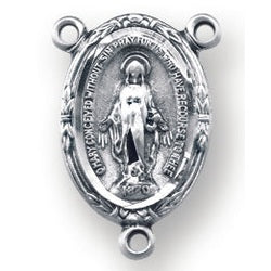 Sterling Silver Miraculous Rosary Center
