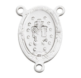 Sterling Silver Miraculous Rosary Center
