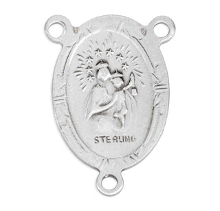 Sterling Silver Miraculous Rosary Center