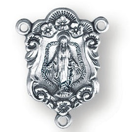 Sterling Silver Miraculous Rosary Center