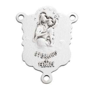 Sterling Silver Scapular Rosary Center