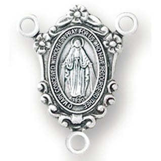 Sterling Silver Miraculous Rosary Center