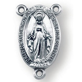 Sterling Silver Miraculous Rosary Center