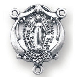 Sterling Silver Miraculous Rosary Center
