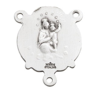 Sterling Silver Our Lady of Perpetual Help Rosary Center