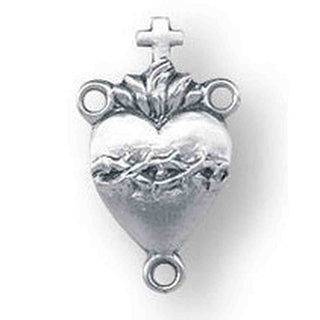 Sterling Silver Sacred Heart Rosary Center