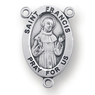 Sterling Silver Saint Francis Rosary Center