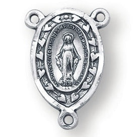 Sterling Silver Miraculous Rosary Center
