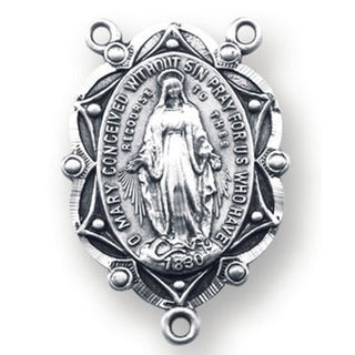 Sterling Silver Heart Shaped Baby Miraculous Medal Pin