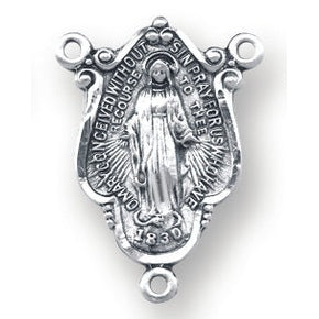 Sterling Silver Miraculous Rosary Center - SALE