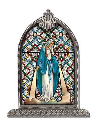 Our Lady Of Grace Silver Arch Framed Litergical Art
