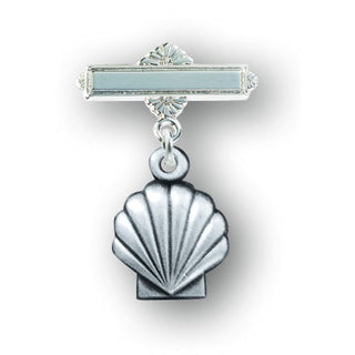 Sterling Silver Baby Holy Baptism Shell Pin
