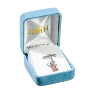 Sterling Silver Blue Enameled Baby Miraculous Medal