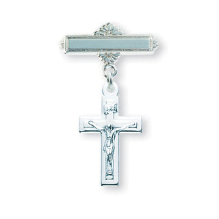Sterling Silver Plain Crucifix Baby Pin