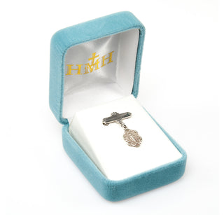 Sterling Silver Blue Enameled Baby Miraculous Pin