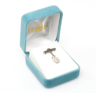 Sterling Silver Pink Enameled Baby Miraculous Pin