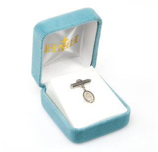 Sterling Silver Detailed Baby Cross Pin