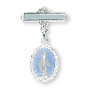 Sterling Silver Blue Enameled Baby Miraculous Pin