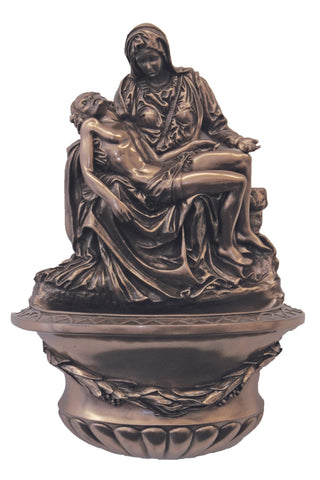 Pieta Font in Cold Cast Bronze 10"