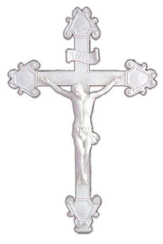 Crucifix in White 16"