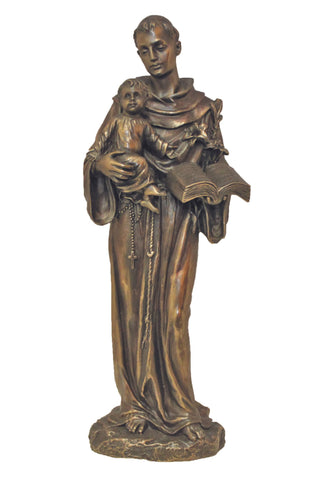 St. Anthony & Child in Cold Cast Bronze 10.5"