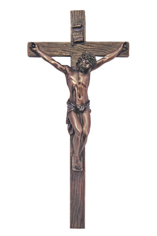Crucifix in Cold Cast Bronze 13"
