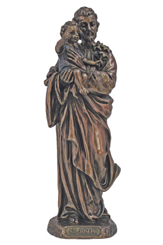 St. Joseph & Child in Cold Cast Bronze 8"