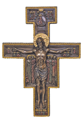 San Damian Crucifix in Cold Cast Bronze 7x10"