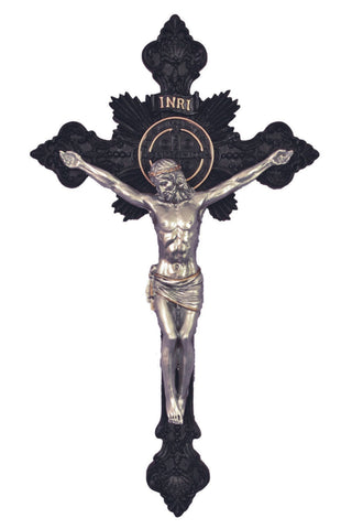 St. Benedict Crucifix Black/Pewter Style 14"
