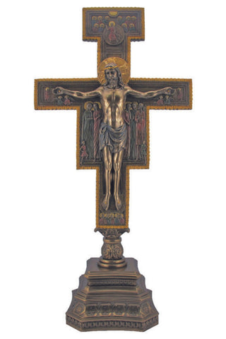 Standing San Damian Crucifix in Cold Cast Bronze 22"