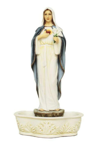 Standing/Hanging Immaculate Heart of Mary Font in Color 9"
