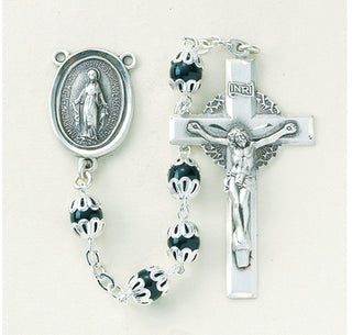 Crystal Bicone Sterling Rosary - Engravable