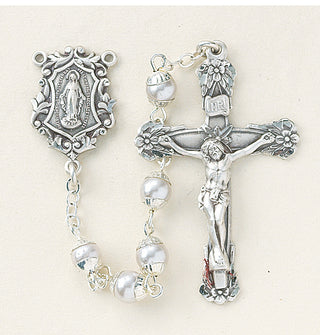 Multi Color Faux Pearl Rosary - Engravable
